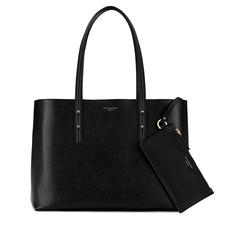 Regent Tote in Black Saffiano & Red Suede