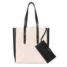 Aspinal Essential Tote in Monochrome Mix & Black Suede