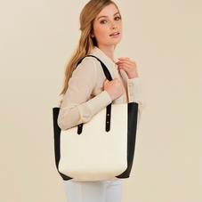 Aspinal Essential Tote in Monochrome Mix & Black Suede