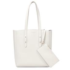 Aspinal Essential Tote in Smooth Ivory & Navy Suede