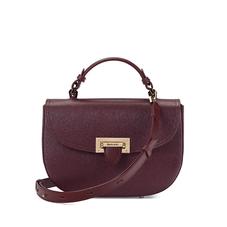 Letterbox Saddle Bag in Burgundy Saffiano
