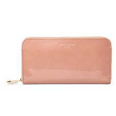 Continental Clutch Zip Wallet in Rose Gold Patent