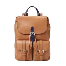 Oxford Backpack in Smooth Natural Tan & Navy