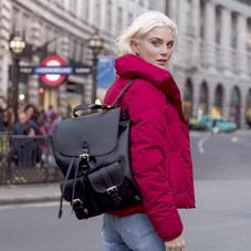Oxford Backpack in Smooth Black & Deep Shine Black Croc