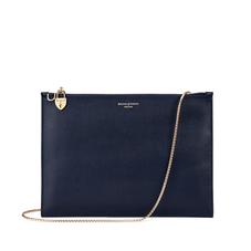 Soho Double Sided Clutch in Navy & Burgundy Saffiano