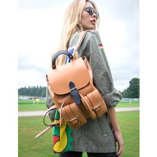 Small Oxford Backpack in Smooth Natural Tan & Navy