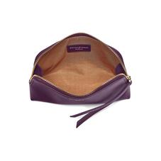 Small Essential Cosmetic Case in Grape Saffiano