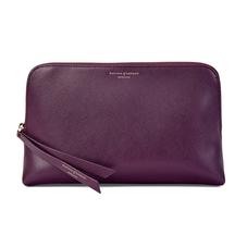 Large Essential Cosmetic Case in Grape Saffiano