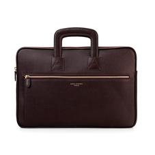 Connaught Document Case in Chocolate Brown Saffiano