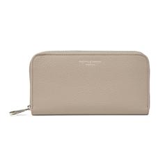 Continental Clutch Zip Wallet in Soft Taupe Pebble