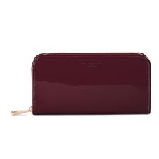 Continental Clutch Zip Wallet in Deep Shine Cherry Patent