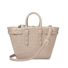 Midi Marylebone Tech Tote in Deep Shine Soft Taupe Croc