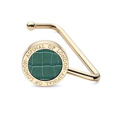 Aspinal Handbag Hook in Deep Shine Sage Small Croc