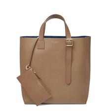 The 'A' Tote in Camel Saffiano