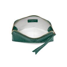 Small Essential Cosmetic Case in Sage Small Croc
