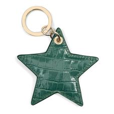 Star Keyring in Deep Shine Sage Small Croc