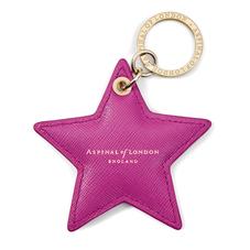 Star Keyring in Orchid Saffiano