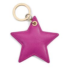 Star Keyring in Orchid Saffiano