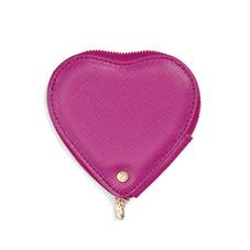 Heart Coin Purse in Orchid Saffiano