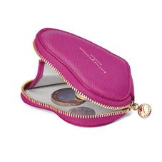 Heart Coin Purse in Orchid Saffiano