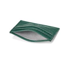 Slim Credit Card Case in Deep Shine Sage Small Croc