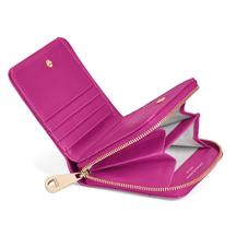 Mini Continental Zipped Coin Purse in Orchid Saffiano
