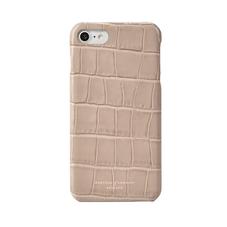 iPhone 7/8 Leather Cover in Deep Shine Soft Taupe Croc