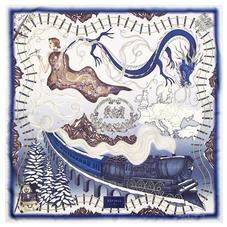 Murder on the Orient Express Silk Scarf in Midnight Blue (35