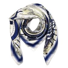 Murder on the Orient Express Silk Scarf in Midnight Blue (35