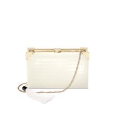 Book Clutch in Deep Shine Ivory Small Croc