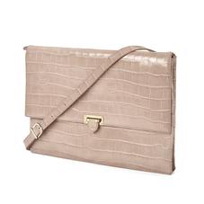 City Document Case in Deep Shine Soft Taupe Croc