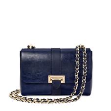 Large Lottie Bag in Midnight Blue Lizard