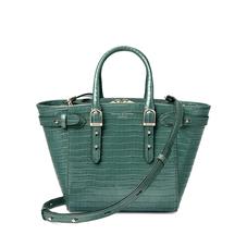Mini Marylebone Tote in Deep Shine Sage Small Croc
