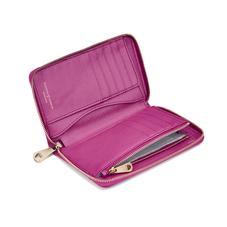 Midi Continental Clutch Zip Wallet in Orchid Saffiano