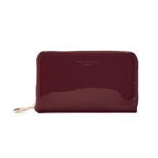 Midi Continental Clutch Zip Wallet in Deep Shine Cherry Patent