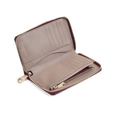 Midi Continental Clutch Zip Wallet in Deep Shine Cherry Patent