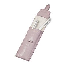 Small Pen Case in Deep Shine Lilac Small Croc