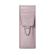 Small Pen Case in Deep Shine Lilac Small Croc