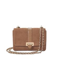 Small Lottie Bag in Camel Suede & Camel Lizard