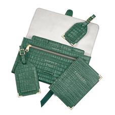 Classic Travel Collection in Deep Shine Sage Small Croc