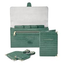 Classic Travel Collection in Deep Shine Sage Small Croc