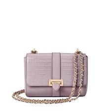 Small Lottie Bag in Deep Shine Lilac Small Croc