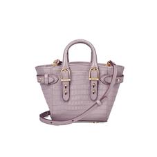Micro Marylebone Tote in Deep Shine Lilac Small Croc