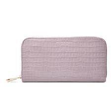 Continental Clutch Zip Wallet in Deep Shine Lilac Croc