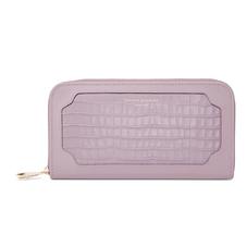 Marylebone Purse in Deep Shine Lilac Small Croc & Smooth Lilac