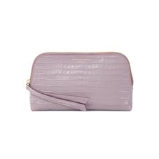 Small Essential Cosmetic Case in Deep Shine Lilac Small Croc