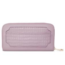 Marylebone Purse in Deep Shine Lilac Small Croc & Smooth Lilac