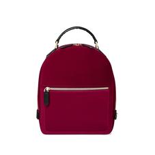 Small Mount Street Backpack in Cherry Velvet