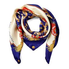 Signature Silk Twill Scarf in Blue (27.5