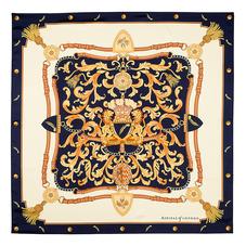 Signature Silk Twill Scarf in Navy (27.5